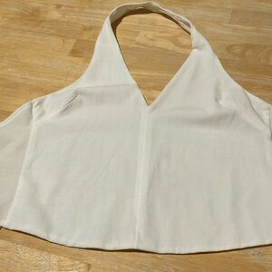 ZARA HALTER TOP WITH TIE DETAIL White SIZE S | 1014/336
